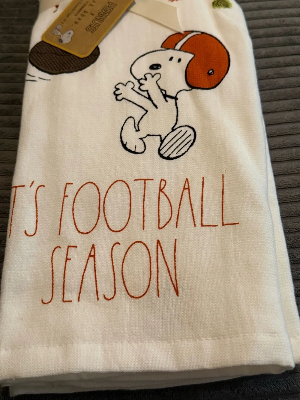 Rae Dunn x Peanuts Kitchen Towels- Set of 2- IT’S FOOTBALL TIME- NWT